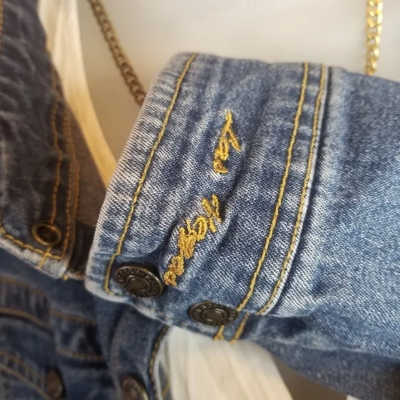 Hard Rock Cafe Vintage Fitted Jean Jacket PTP 18.5 - Picture 5 of 10